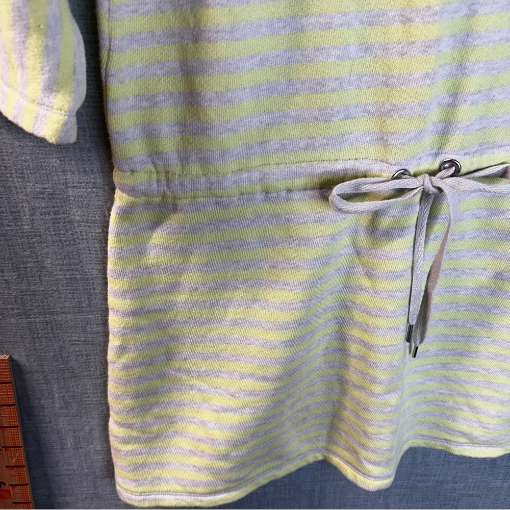 Victoria's Secret Striped Terry Knit Mini Dress Yellow Grey Drawstring Waist L - Picture 6 of 10